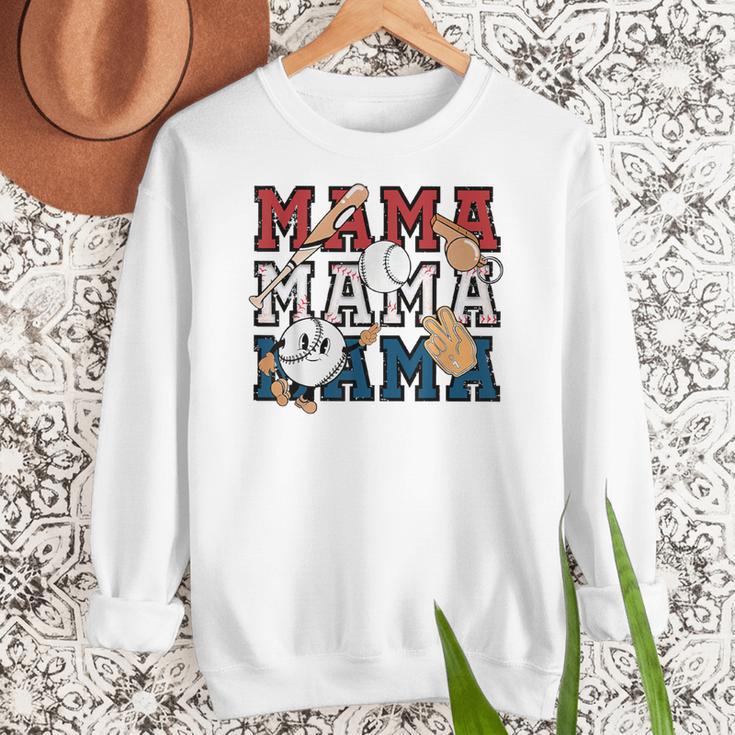 Baseball Mom Baseball Mama Game Day School Sport Women Crewneck Sweatshirt