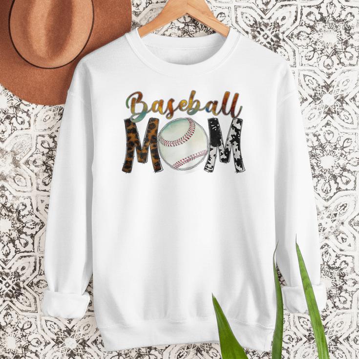 Baseball Mom Mama Mother Women Crewneck Sweatshirt
