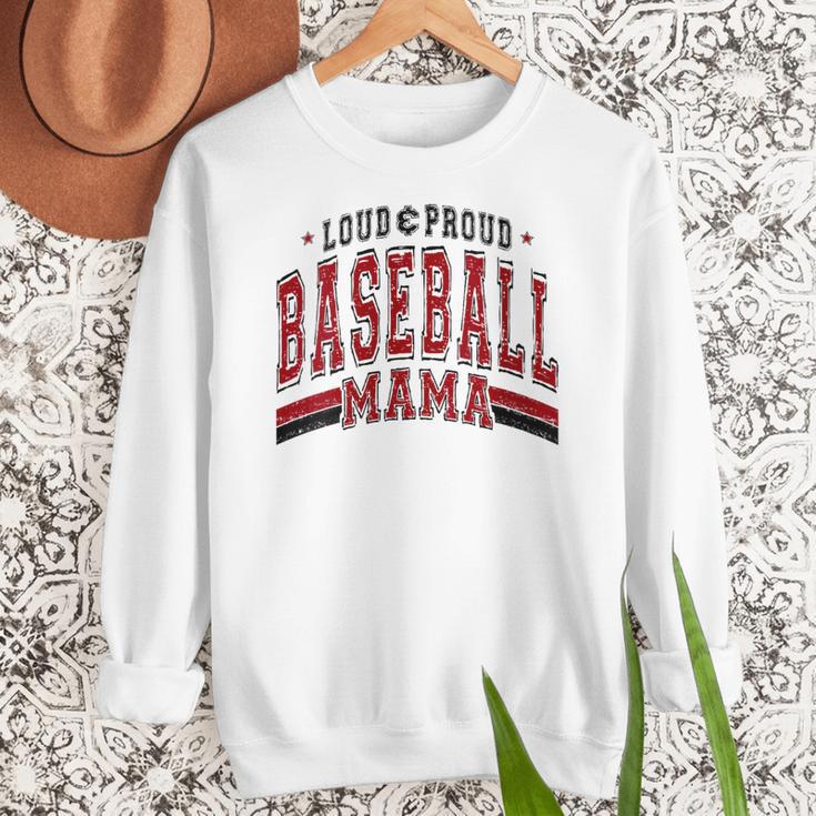 Baseball Mom Baseball Mama Mother's Day Red Loud Proud Women Crewneck Sweatshirt Baseball Mom Baseball Mama Mother's Day Red Loud Proud Women Crewneck Sweatshirt