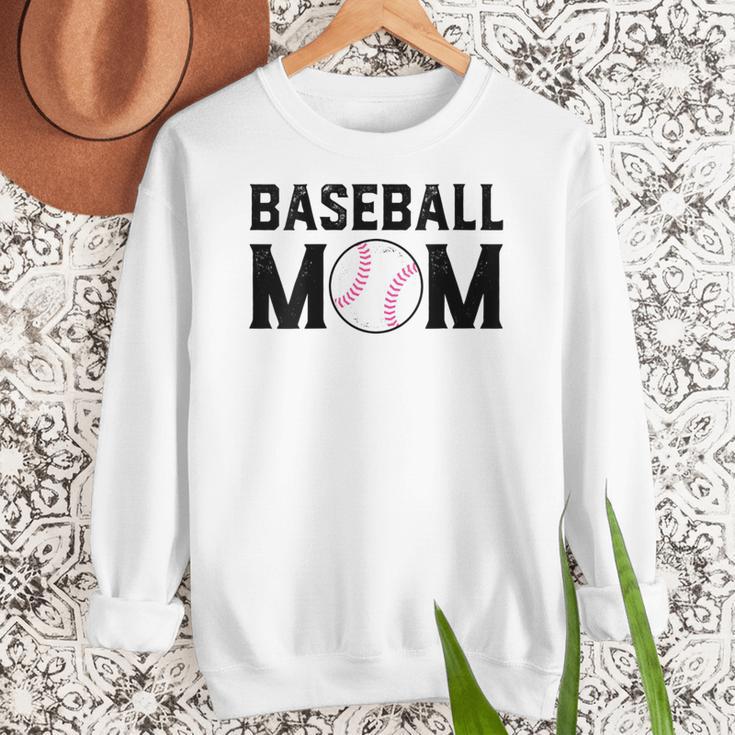 Baseball Mom Mommy Mama Mother's Day Women Retro Ball Sports Women Crewneck Sweatshirt