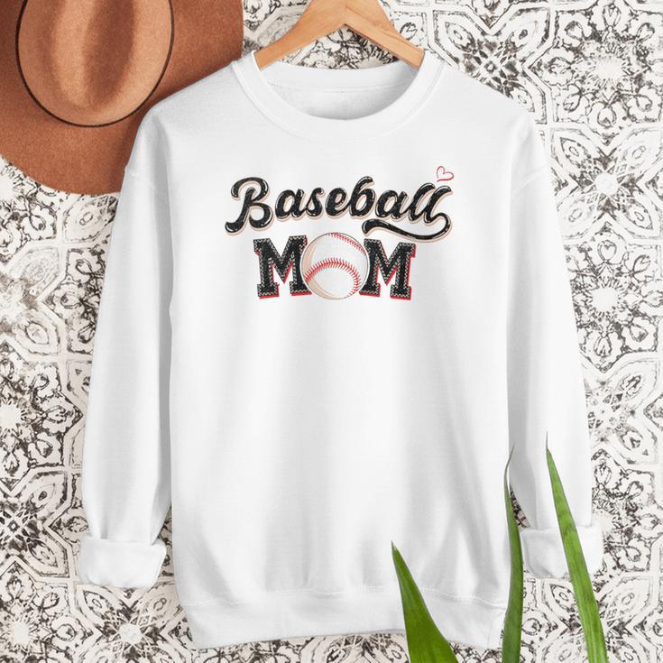 Baseball Mom Baseball Raglan Baseball Tee Women Crewneck Sweatshirt