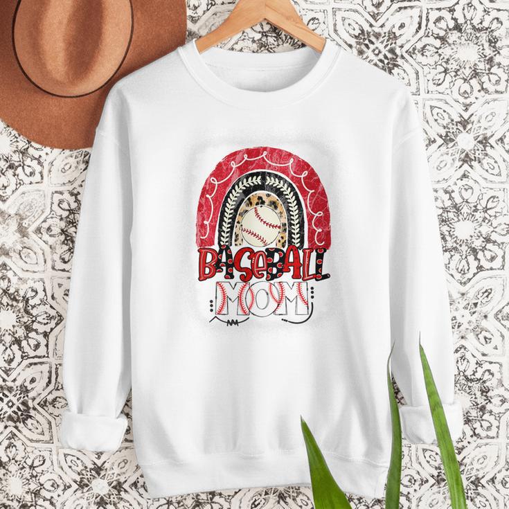 Baseball Mom Rainbow Boho Mommy Premium Women Crewneck Sweatshirt