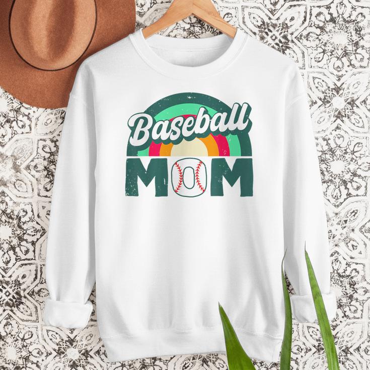 Baseball Mom Rainbow Game Day Women Crewneck Sweatshirt Baseball Mom Rainbow Game Day Women Crewneck Sweatshirt