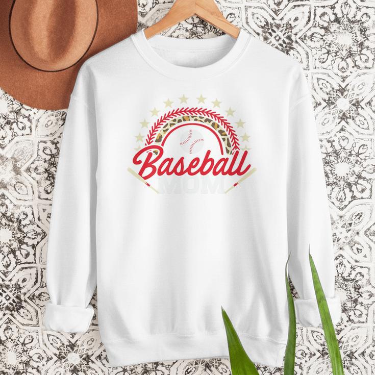 Baseball Mom Rainbow Great Team Mom Premium Women Crewneck Sweatshirt