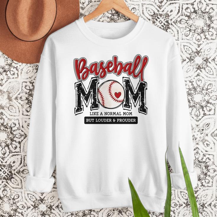 Baseball Mom Red Varsity Baseball Mama Cute Mother's Day Women Crewneck Sweatshirt