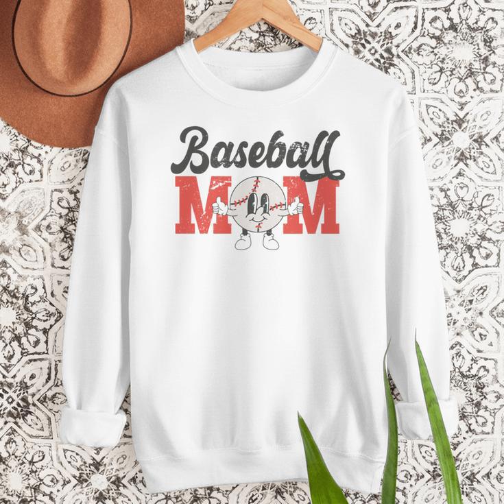 Baseball Mom Retro Distressed Baseball Family Matching Women Crewneck Sweatshirt Baseball Mom Retro Distressed Baseball Family Matching Women Crewneck Sweatshirt