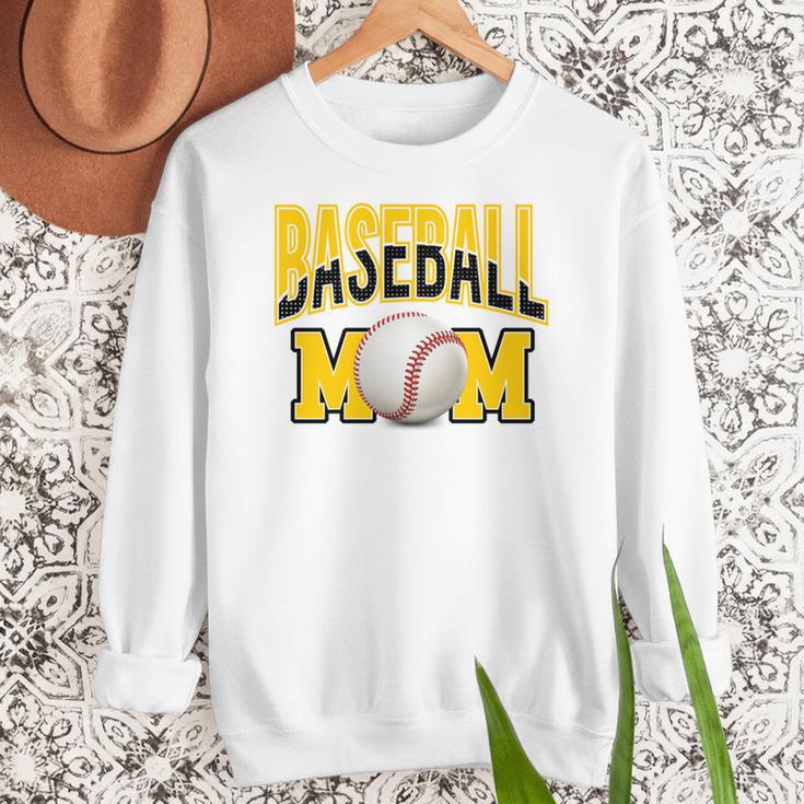 Baseball Mom Sports Mom Yellow Women Crewneck Sweatshirt