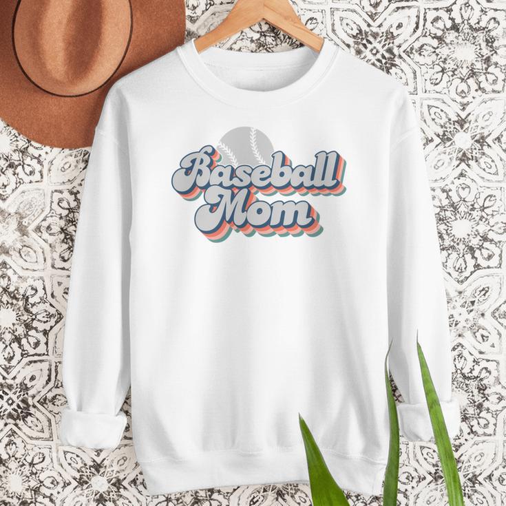 Baseball Mom Sporty Retro Baseball Team Momma Gray Women Crewneck Sweatshirt Baseball Mom Sporty Retro Baseball Team Momma Gray Women Crewneck Sweatshirt