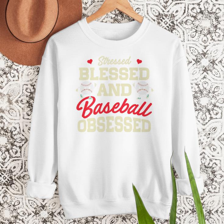 Baseball Mom Stressed Blessed And Baseball Obsessed Premium Women Crewneck Sweatshirt Baseball Mom Stressed Blessed And Baseball Obsessed Premium Women Crewneck Sweatshirt