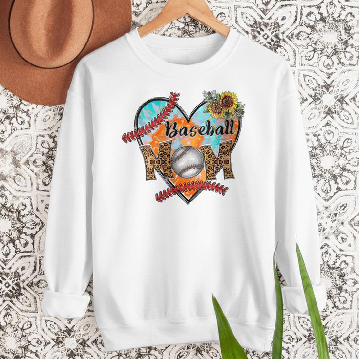 Baseball Mom Valentine Leopard Heart Softball Mother's Day Women Crewneck Sweatshirt Baseball Mom Valentine Leopard Heart Softball Mother's Day Women Crewneck Sweatshirt