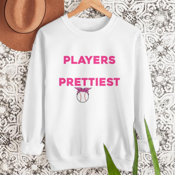 Baseball Players Have The Prettiest Moms Baseball Moms Women Crewneck Sweatshirt Baseball Players Have The Prettiest Moms Baseball Moms Women Crewneck Sweatshirt