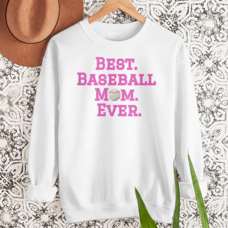 Best Baseball Mom Ever Pink Women Crewneck Sweatshirt Best Baseball Mom Ever Pink Women Crewneck Sweatshirt