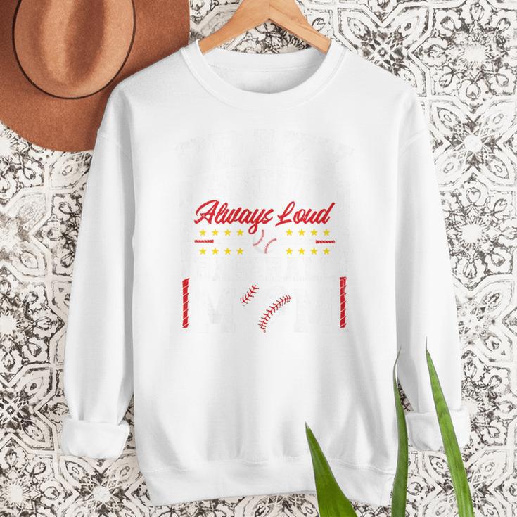 Crazy Proud Always Loud Baseball Mom Mother's Day Premium Women Crewneck Sweatshirt