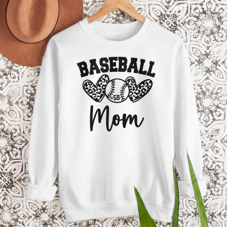 Custom Baseball Mom Number 58 Heart For Mom Women Crewneck Sweatshirt Custom Baseball Mom Number 58 Heart For Mom Women Crewneck Sweatshirt