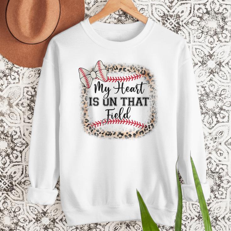 Cute Baseball Mom My Heart On That Field Sister Girl Toddler Women Crewneck Sweatshirt Cute Baseball Mom My Heart On That Field Sister Girl Toddler Women Crewneck Sweatshirt