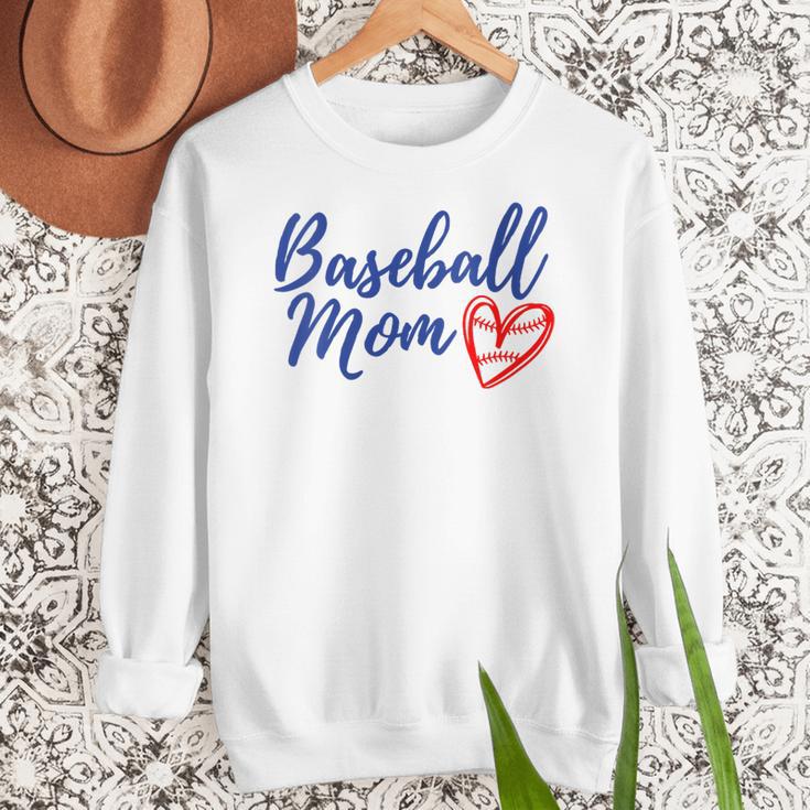 Cute Baseball Mom Heart Matching Mama Mother's Day Women's Women Crewneck Sweatshirt Cute Baseball Mom Heart Matching Mama Mother's Day Women's Women Crewneck Sweatshirt