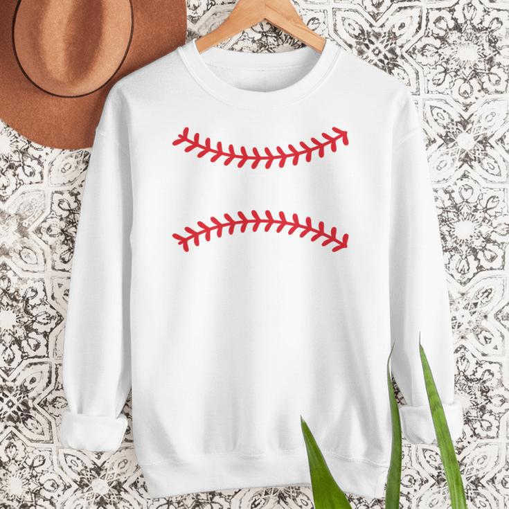 Cute Baseball Mom Laces Little League Women's Mother's Day Women Crewneck Sweatshirt Cute Baseball Mom Laces Little League Women's Mother's Day Women Crewneck Sweatshirt