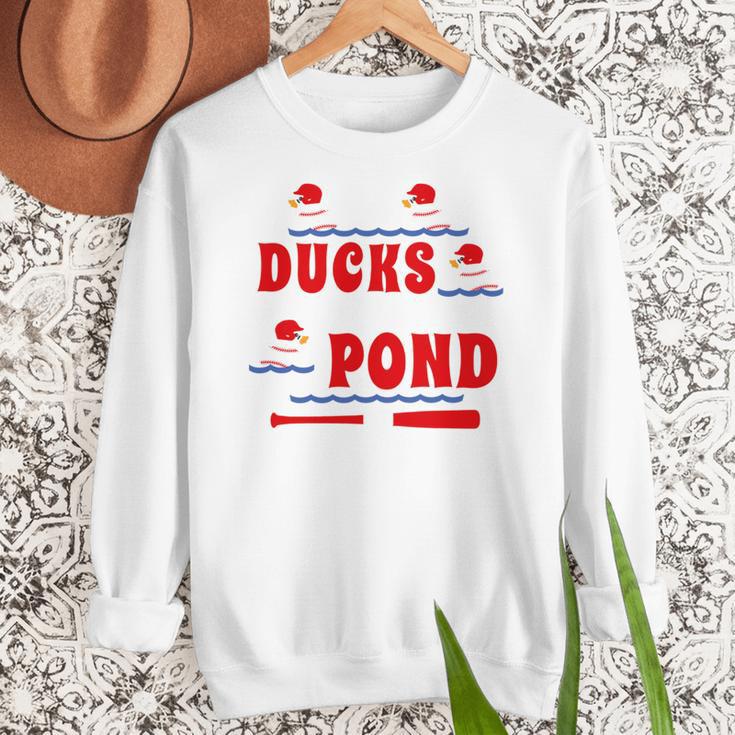 Cute Ducks On The Pond Cute Baseball Mom T-Shirt Women Crewneck Sweatshirt