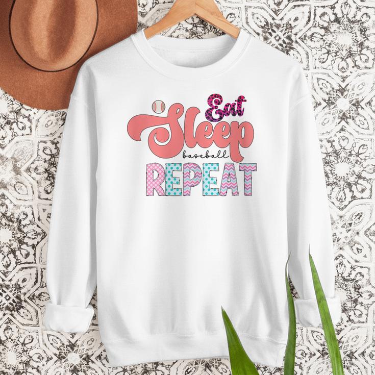 Eat Sleep Baseball Repeat Baseball Moms Women Crewneck Sweatshirt Eat Sleep Baseball Repeat Baseball Moms Women Crewneck Sweatshirt