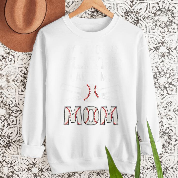 My Favorite Player Calls Me Mom Baseball Mom Game Day Women Crewneck Sweatshirt