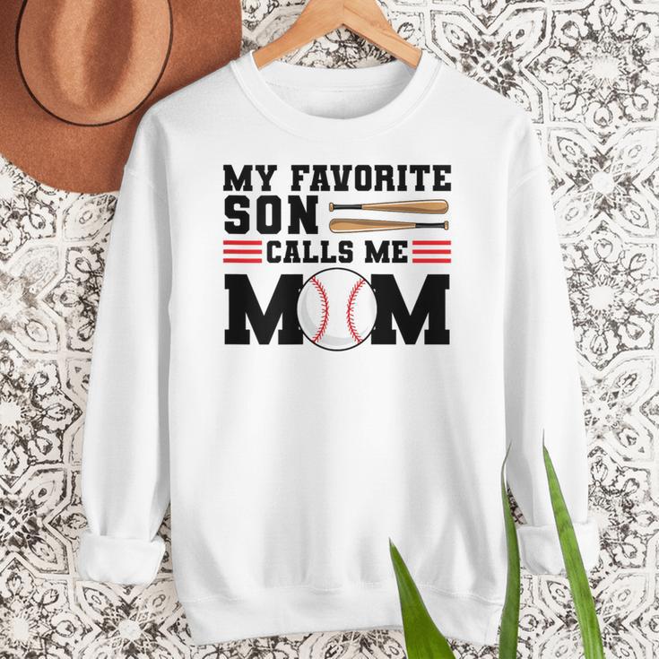 My Favorite Son Calls Me Mom Baseball Mom Women Crewneck Sweatshirt My Favorite Son Calls Me Mom Baseball Mom Women Crewneck Sweatshirt
