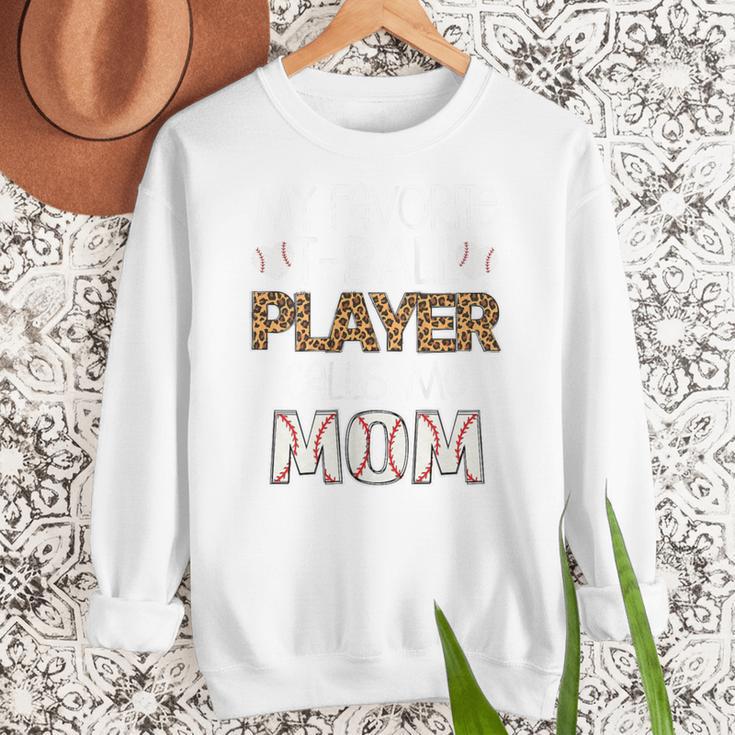My Favorite T-Ball Player Calls Me Mom Baseball Mom Tee Ball Women Crewneck Sweatshirt