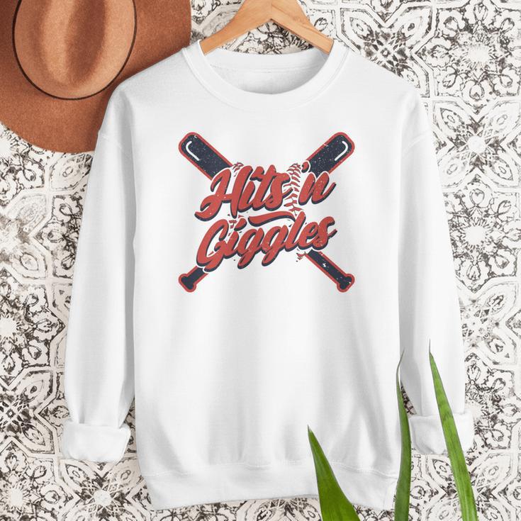 Hits 'n Giggles Baseball Player Women Baseball Mom Mother Women Crewneck Sweatshirt Hits 'n Giggles Baseball Player Women Baseball Mom Mother Women Crewneck Sweatshirt