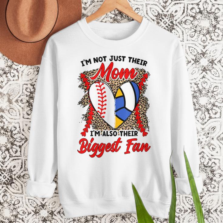 I'm Their Biggest Fan Volleyball Baseball Mom Women Crewneck Sweatshirt I'm Their Biggest Fan Volleyball Baseball Mom Women Crewneck Sweatshirt
