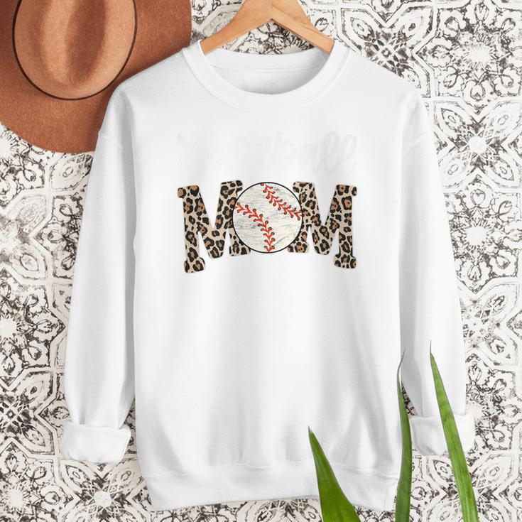 Leopard Baseball Mom Baseball Mama Retro Cute Mother's Day Premium Women Crewneck Sweatshirt Leopard Baseball Mom Baseball Mama Retro Cute Mother's Day Premium Women Crewneck Sweatshirt