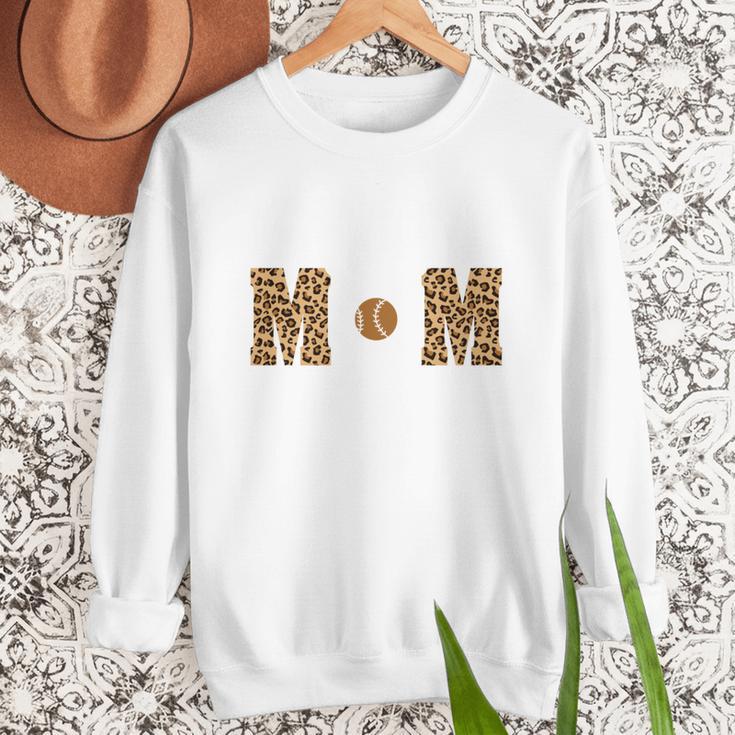Loud And Proud Baseball Mom Leopard Mama Loves Women Crewneck Sweatshirt