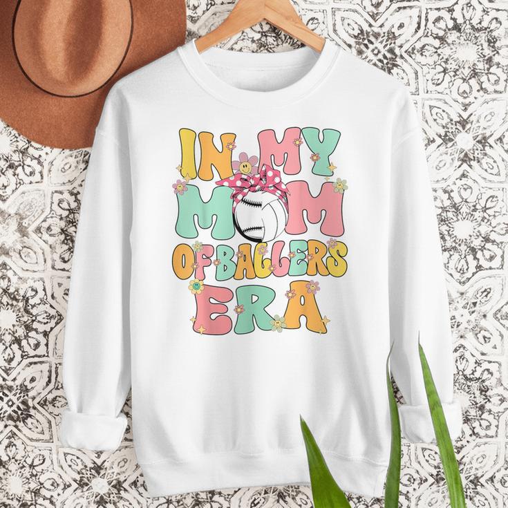 In My Mom Of Ballers Era Groovy Volleyball Baseball Mom Cute Women Crewneck Sweatshirt In My Mom Of Ballers Era Groovy Volleyball Baseball Mom Cute Women Crewneck Sweatshirt