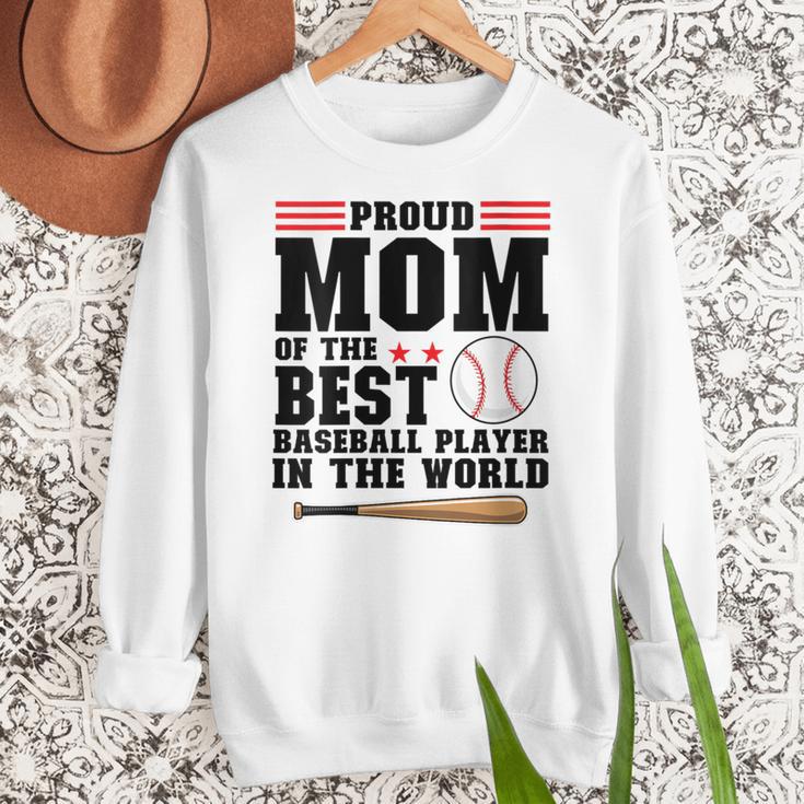 Proud Mom Of An Awesome Baseball Baseball Mom Women Crewneck Sweatshirt