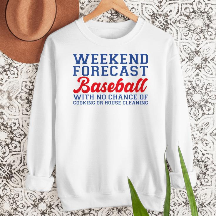 Retro Baseball Mom Mother's Day Weekend Forecast Baseball Women Crewneck Sweatshirt