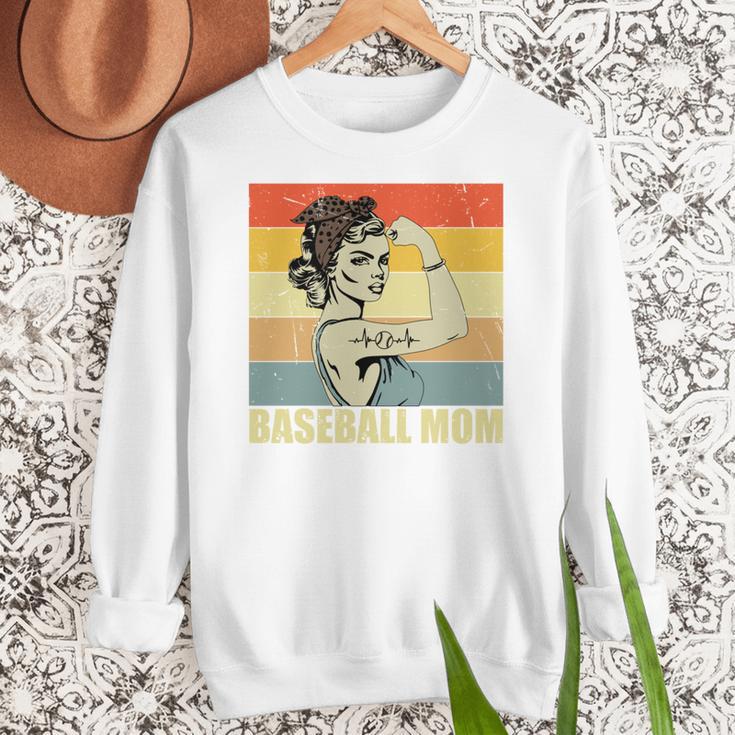 Retro Baseball Mom Sport Lover Vintage Women Crewneck Sweatshirt Retro Baseball Mom Sport Lover Vintage Women Crewneck Sweatshirt