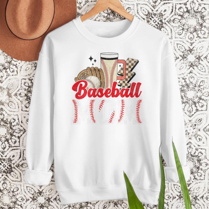 Retro Coffee Baseball Mama Mother's Day Baseball Mom Premium Women Crewneck Sweatshirt Retro Coffee Baseball Mama Mother's Day Baseball Mom Premium Women Crewneck Sweatshirt