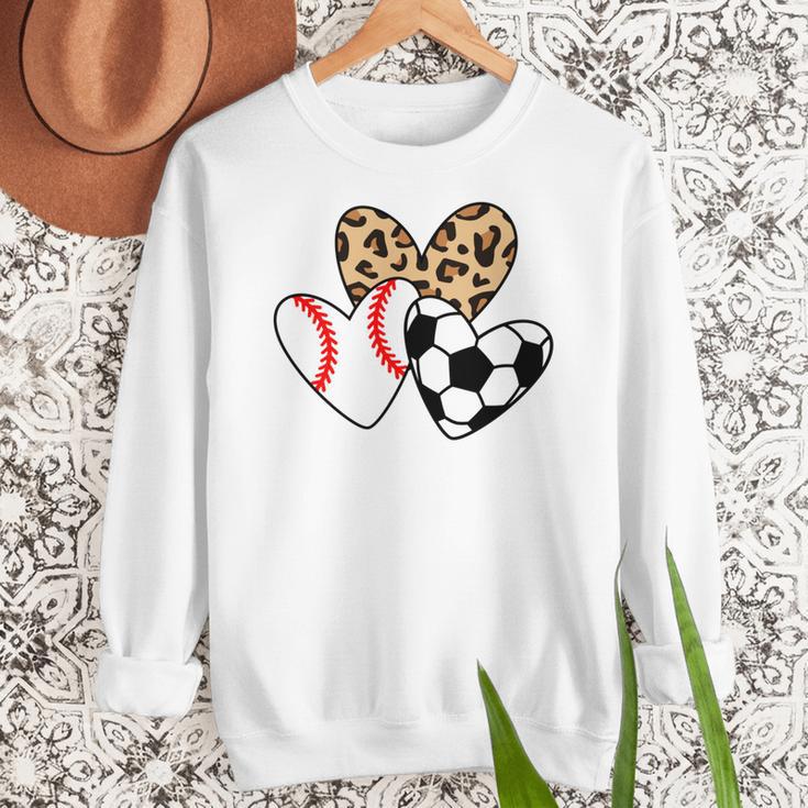 Soccer Baseball Heart Soccer Baseball Mom Women Crewneck Sweatshirt Soccer Baseball Heart Soccer Baseball Mom Women Crewneck Sweatshirt