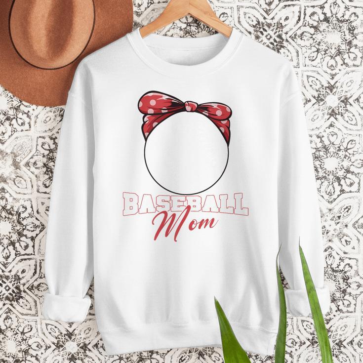 Softball Baseball Mom Floral Tee Mother's Day Premium Women Crewneck Sweatshirt