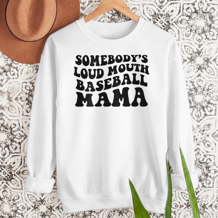 Somebody's Loud Mouth Baseball Mama Baseball Mom Women Crewneck Sweatshirt Somebody's Loud Mouth Baseball Mama Baseball Mom Women Crewneck Sweatshirt