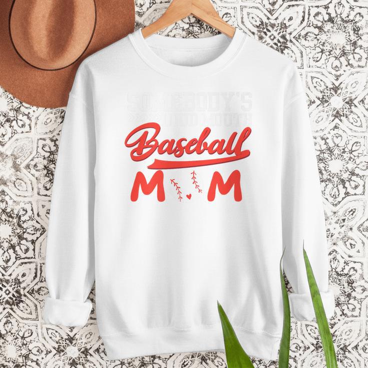 Somebody's Loud Mouth Baseball Mom Mama Premium Women Crewneck Sweatshirt Somebody's Loud Mouth Baseball Mom Mama Premium Women Crewneck Sweatshirt