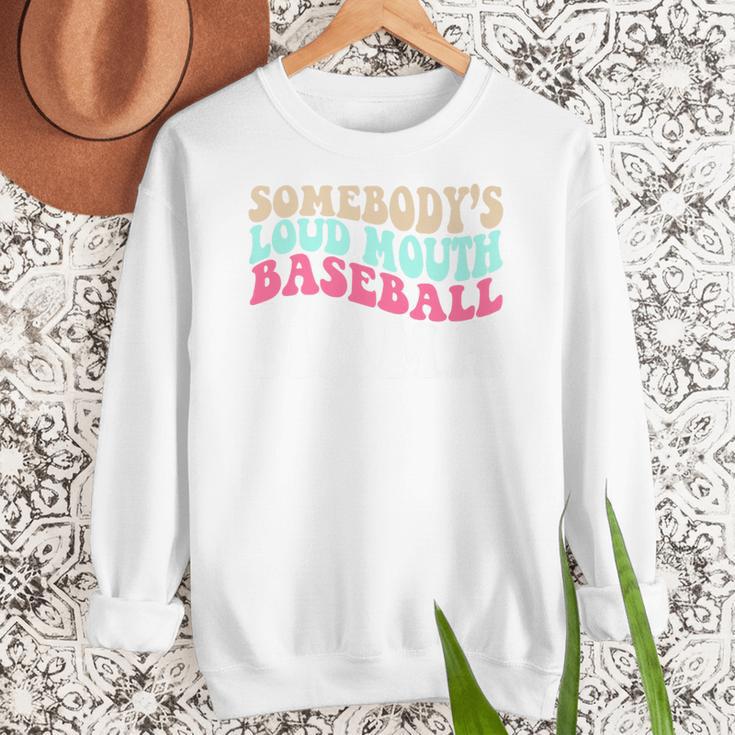 Somebody's Loudmouth Baseball Mama Baseball Mom Premium Women Crewneck Sweatshirt Somebody's Loudmouth Baseball Mama Baseball Mom Premium Women Crewneck Sweatshirt