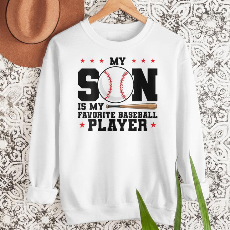 My Son Is My Favorite Baseball Player Baseball Mom Women Crewneck Sweatshirt My Son Is My Favorite Baseball Player Baseball Mom Women Crewneck Sweatshirt
