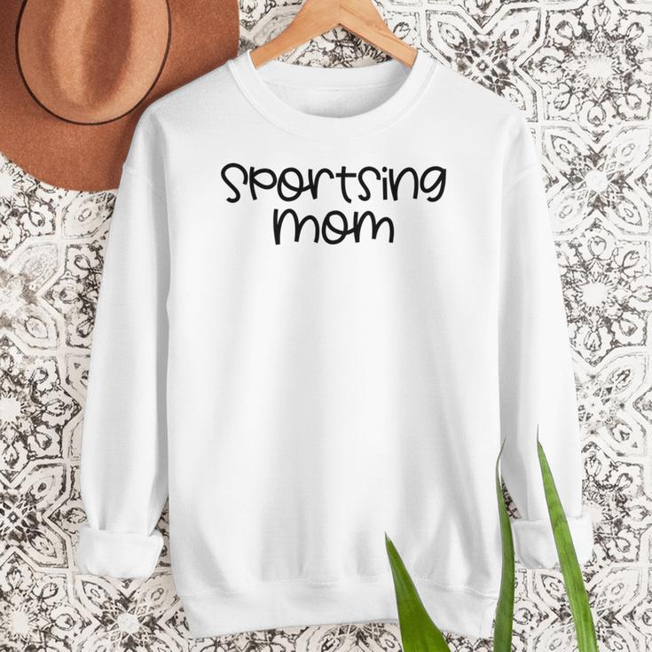 Sportsing Mom Sports Mom Baseball Mom Football Mom Women Crewneck Sweatshirt