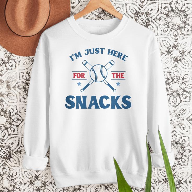 Spring 2024 Season Cute Baseball Mom Here For The Snacks Women Crewneck Sweatshirt Spring 2024 Season Cute Baseball Mom Here For The Snacks Women Crewneck Sweatshirt