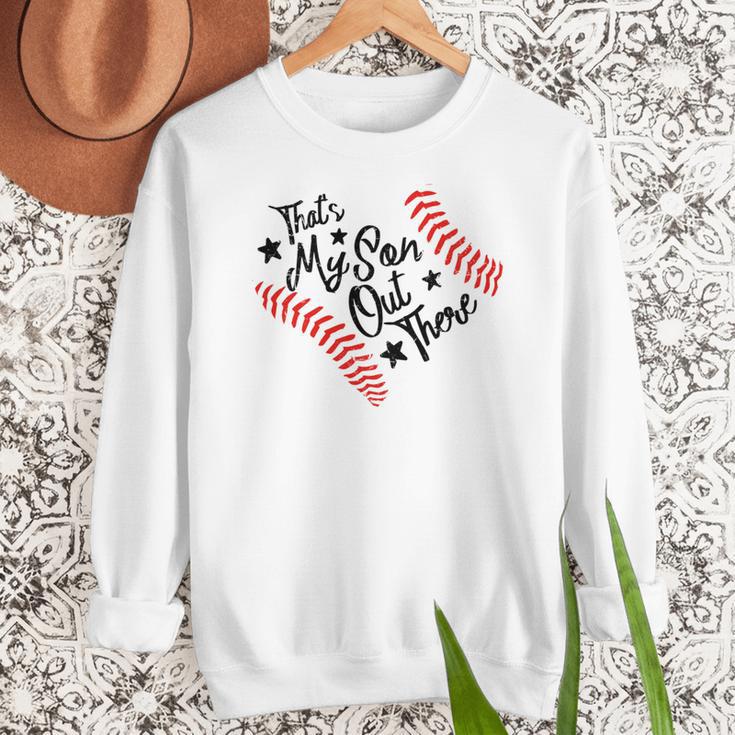 That's My Son Out There Baseball Mom Heart Mom Life Women Crewneck Sweatshirt That's My Son Out There Baseball Mom Heart Mom Life Women Crewneck Sweatshirt