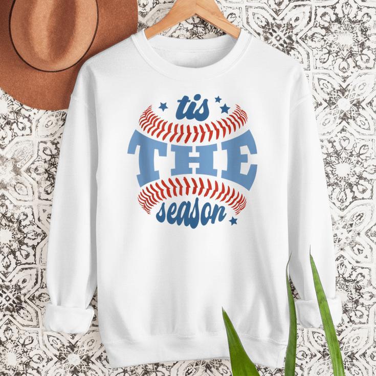 Tis The Season Baseball Mom Enthusiast Joy Women Crewneck Sweatshirt Tis The Season Baseball Mom Enthusiast Joy Women Crewneck Sweatshirt
