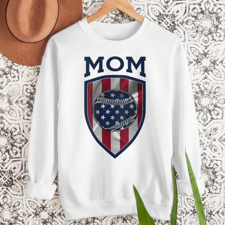 USA Mum Mother's Day Baseball Mom Women Crewneck Sweatshirt