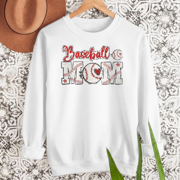 Vintage Baseball Mom Sport Humor Premium Women Crewneck Sweatshirt