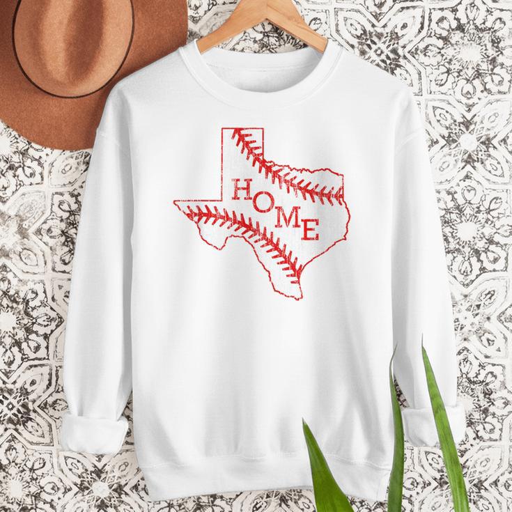 Vintage Texas State Map Home Baseball Lover Baseball Mom Women Crewneck Sweatshirt Vintage Texas State Map Home Baseball Lover Baseball Mom Women Crewneck Sweatshirt