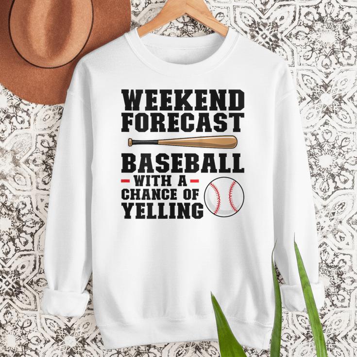 Weekend Forecast Baseball Baseball Mom Women Crewneck Sweatshirt