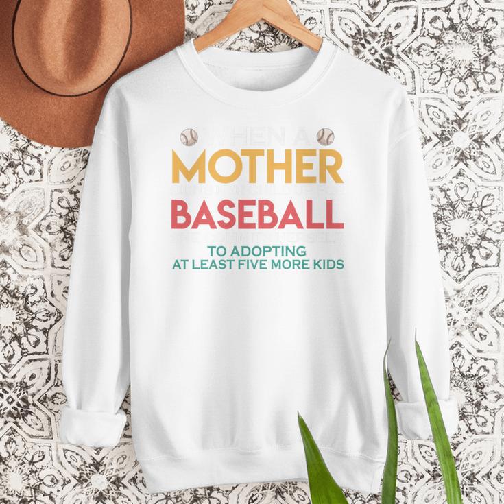 When A Mother Signs Child Up For Baseball Baseball Mom Premium Women Crewneck Sweatshirt When A Mother Signs Child Up For Baseball Baseball Mom Premium Women Crewneck Sweatshirt